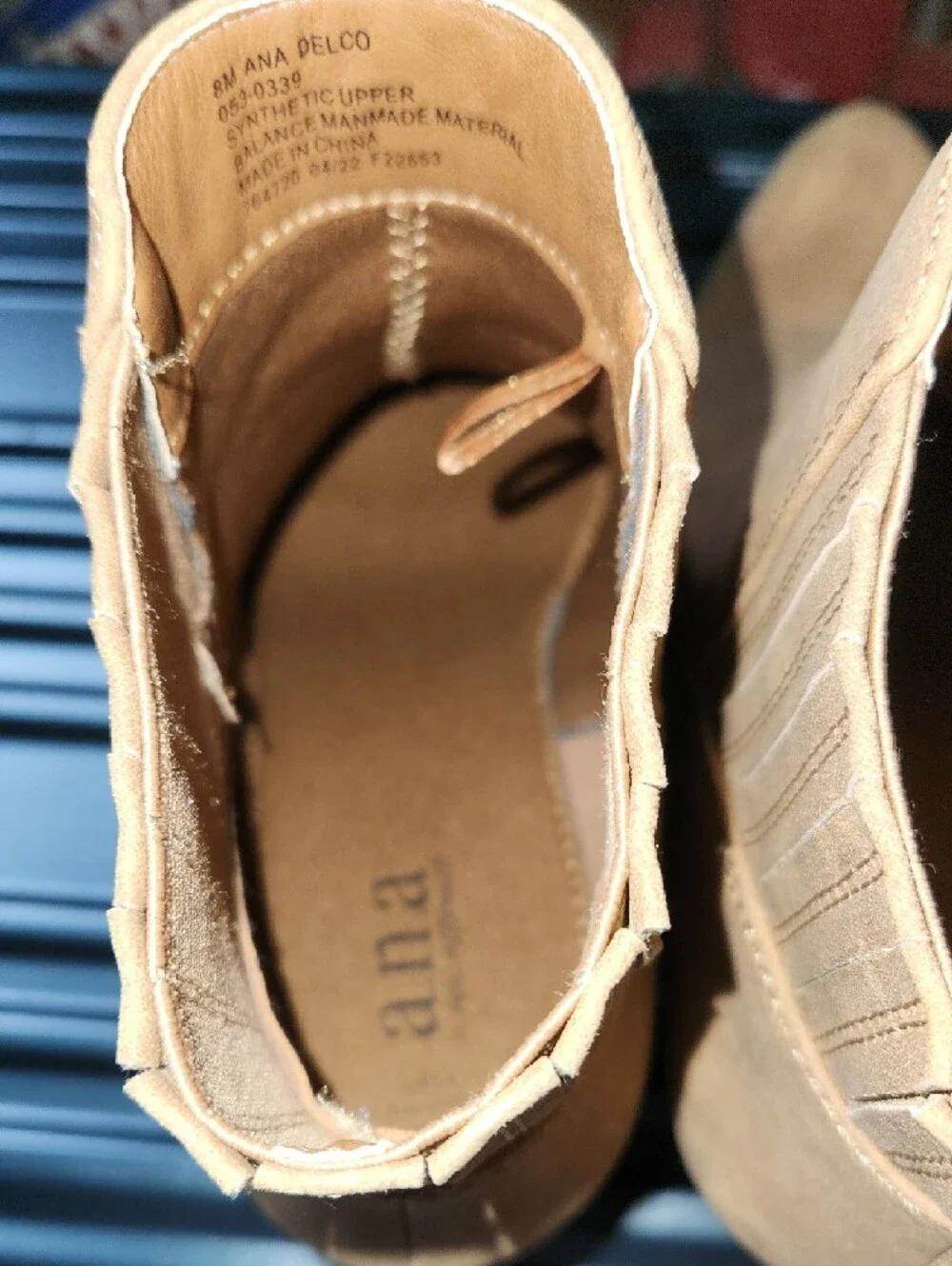 a.n.a Tan Suede Ankle Booties with Stacked Heel - Picture 9 of 10